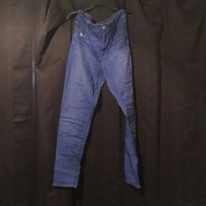 AEO vibrant blue Hi-Rise Jeggings 14 Long